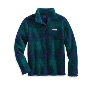 Vineyard Vines Blackwatch Plaid Stillwater Sherpa 1/2 Zip Mens Big and Tall 3XB